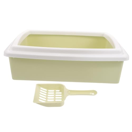 COLLBATH 1 Set-Box Katzentoilette Katzenstreu Töpfchen Für Haustiere Katzenklo Mülleimer Pp Light Green von COLLBATH