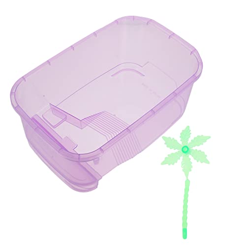 COLLBATH 1 Set-Box Schildkrötenbecken Kleiner Durchsichtiger Behälter Fall Für Schildkröten Reptilienbecken Zubehör Für Reptilien Spinnenpanzer Mini-Aquarium Kleintierkäfig Violett Plastik von COLLBATH