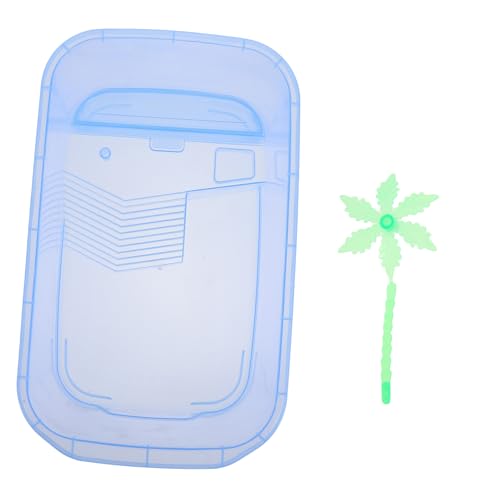 COLLBATH 1 Set-Box Schildkrötenbecken Reptilienbecken Transparenter Reptilienkäfig Kleines Tier Kleiner Durchsichtiger Behälter Transparenter Eidechsenkäfig Frosch Terrarium Blue Plastik von COLLBATH