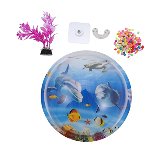 COLLBATH 1 Set Wandhängendes Fischglas Wandmontiertes Aquarium Mit Klarem Blumenvase Für Pflanzen Durchmesser Höhe 105mm Zufälliges Zubehör Mit Muster von COLLBATH