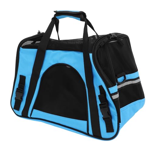 COLLBATH Haustiertasche Träger Katze Reisetasche Atmungsaktive Hundetragetasche Katzentasche Outdoor Haustier Handtasche mit Polster Blau von COLLBATH