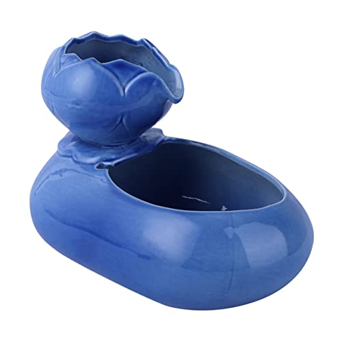 COLLBATH 1 Stück Trinkbrunnen für Katzen Futterspender Hundebrunnen Ultra nass katzenbrunnen für Katzen cat Fountain Retro-Tränke aus Keramik -Wasserspender für Haustiere Porzellan Blue von COLLBATH