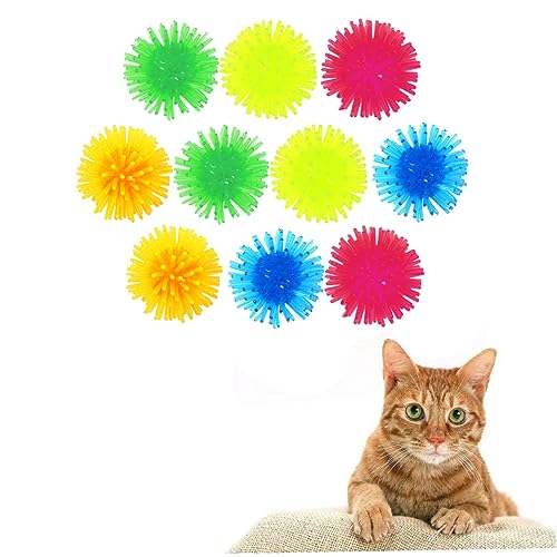 COLLBATH Lustiges Katzenspielzeug-Set 5 cm beweglicher Katzenball Haustierball Spielzeug leuchtende Farben für Katzen von COLLBATH