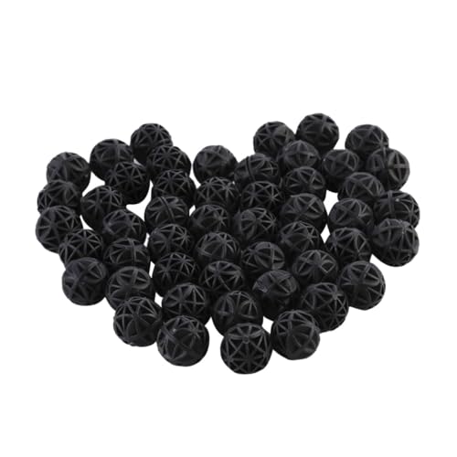 COLLBATH 100st Aquarienfilter Anlage Schwamm Aquarium Zubehör Für Aquarien Tank Kanister Luft Wasser Biologische Bälle Filterball Für Aquarien Bio-Kugeln Filterbälle Black Plastik von COLLBATH