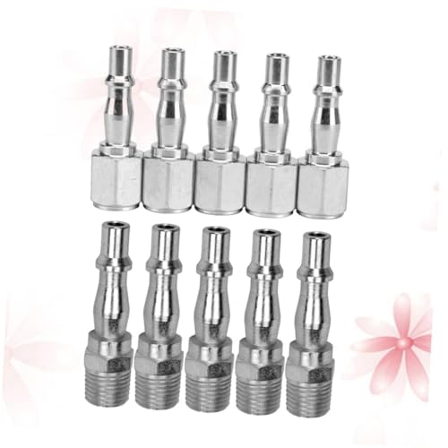 COLLBATH 10pcs 1/4 Mini Schraube Pneumatische Rohr Anschlüsse Schnell Montage Luft Schlauch Anschlüsse Reduzierstück für Kompressor Silber von COLLBATH