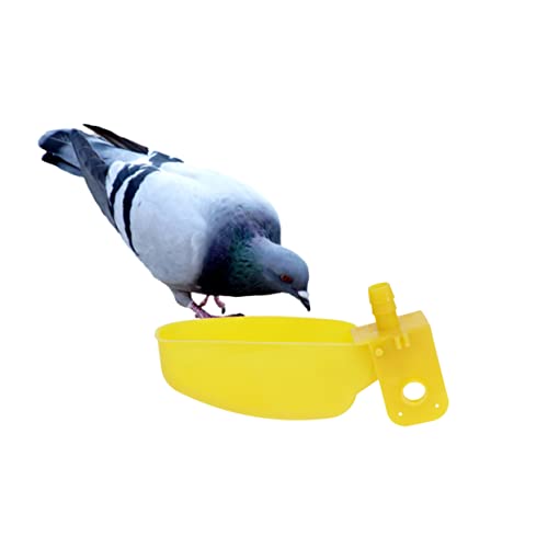 COLLBATH 12St Futternapf für Vögel pet Water Bowl tränkebecken Vogeltränke Kein Durcheinander-Vogelhäuschen für den Käfig Wasserspender gießen Taube Gericht Wasserschale für Wachteln Yellow von COLLBATH