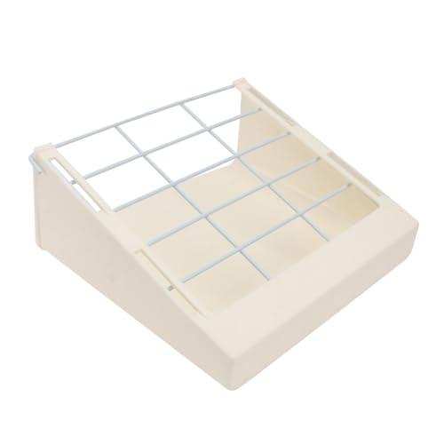 COLLBATH 1Stk Hasengrasständer Haustierregal Futterraufe für Kaninchengras Hasenhalter Heuraufe für Meerschweinchen Heuraufe für Kleintiere festes Gestell Käfig-Einbaugestell Plastik Beige von COLLBATH