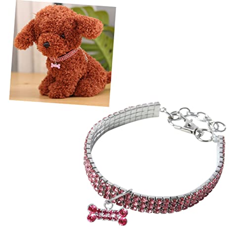 COLLBATH 1Stk Hundehalskette aus Strass einfache Hundehalsbänder Haustier Halskette Hund Halskette katzenhalsband Katzen elastisches hundehalsband Strass hundehalsband Rosa von COLLBATH