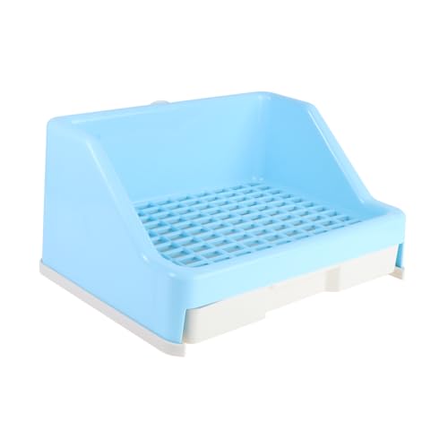 COLLBATH 1Stk Kaninchen Schublade Hasen Leckereien Katzentoilette mit Gitter Ratte Röhren Liner kaninchentoilette kaninchenklo Kaninchen Bettpfanne Kaninchen-Schubladentoilette Plastik Blue von COLLBATH