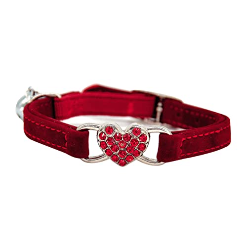 COLLBATH 1Stk Katzenhalsband verstellbare Welpenhalsbänder für Streu Kätzchenhalsbänder klein für Welpen -Bling- Welpenhalsband Katzenkette aus Strass rot von COLLBATH