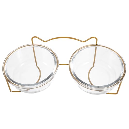 COLLBATH 1Stk Katzennapf aus Glas tilty Bowl pet Supplies glasschälchen Hundenapf essensbehälter hundeschale Katzennäpfe Haustier PET-Glasschale pet hohe schüssel Erhöhter Futternapf Eisen von COLLBATH