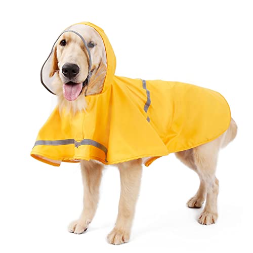 COLLBATH 1Stk Regenjacke für Haustiere Warnschutz Regenjacke hunderegenmantel Regenponcho mit Kapuze Regenmantel für Haustiere wimperntusche Haustier-Regentuch Hund Regen Slicker Yellow von COLLBATH