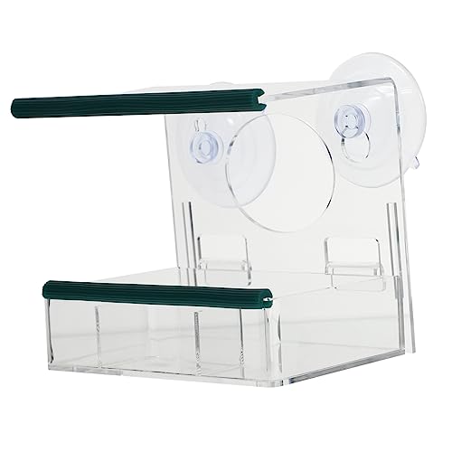 COLLBATH 1Stk Vogelfütterer Suction Cup saugnäpfe saugglocke Pavillon Behälter für die Zubereitung von Mahlzeiten erdnüsse Vogelfütterungsgerät Vogelfütterungsvorrichtung Acryl Transparent von COLLBATH