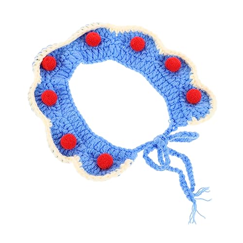 COLLBATH 1Stk gestricktes Katzenhalsband weihnachtsdeko tierkostüme Hundehalsband aus Wolle Hundehalsbänder für Welpen stylisches Haustierhalsband Haustier Katzenhalsband Garn Blue von COLLBATH