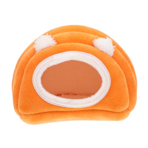 COLLBATH 1stk Hamsternest Kleintierhängematte Bett Für Kleine Haustiere Winter Hamsterbett Meerschweinchen Winternest Hamsterversteck Winterbett Für Kleintiere Orange Arktisches Vlies von COLLBATH