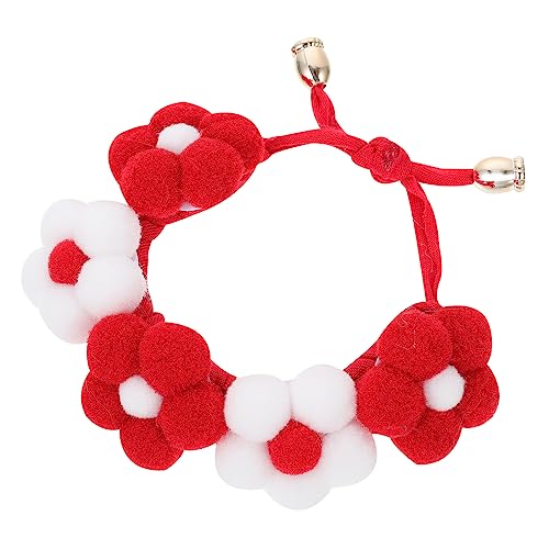 COLLBATH 1stk Haustierhalsband Weihnachtshundekostüm Weihnachtskatzenkostüm Handgefertigte Dekorative Accessoires Kätzchen-Kragen Transportbox Für Haustiere Süßes Hundehalsband Rot Haarball von COLLBATH