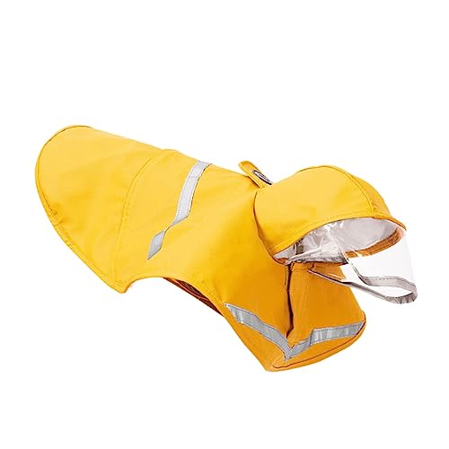 COLLBATH 1stk Hunde-Regen-Hoodie Großer Hund Regenmantel wasserdichte Regenjacke Regenponcho Mit Kapuze Regenbekleidung Für Haustiere Reflektierende Regenjacke Schneemäntel Für Hunde Yellow von COLLBATH