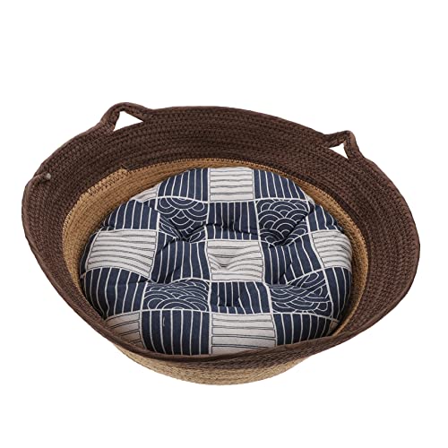 COLLBATH 1stk Katzennest Geflochtenes Haustierbett Katze Kuscheltier Hundeschlafsofa Wasserdichtes Katzenbett Gestrickte Katze Hasenversteck Bett Kleines Hundebett Plüschtiere Coffee Rattan von COLLBATH