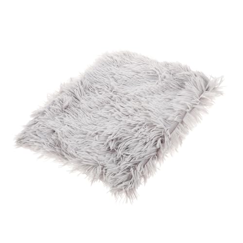 COLLBATH 1stk Plüsch Haustiermatte Welpen Warme Decke Ausgestopfter Welpe Katzenbettauflage Hund Plüschmatte Kissen Hundebett Bodenmatte Für Haustiere Winter Hasendecke Light Grey Polyester von COLLBATH