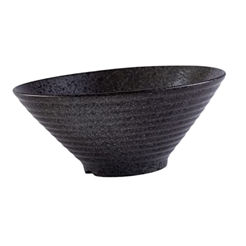 COLLBATH 1stk Ramenschale Aus Keramik Asiatische Suppenschüssel Japanische Ramenschale Chinesische Nudeln Praktische Nudelschale Kreative Schüssel Retro-Stil Japanische Nudeln Ramen Black von COLLBATH