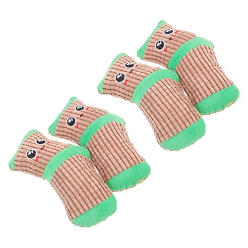 COLLBATH 2 Paar Cartoon Pets Dog Toy Kuschelig nachsprechende stofftiere Anti-Hunde-Socken Hundeschuhe Pfote Kauer Hundezehengriffe Hund quietscht Haustiere Socken Plüsch Brown von COLLBATH