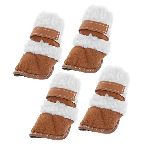 COLLBATH 2 Paar Schneestiefel für Haustiere hundeschuhe Chihuahua-Schuhe für Hunde Winterschuhe für Hunde Haustier Kurze Stiefel Anti-Rutsch-Schuhe für Haustiere verdicken Schutz Handschuhe von COLLBATH