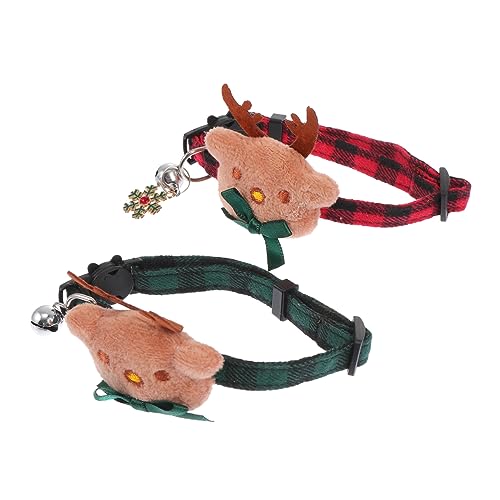 COLLBATH 2 STK Halsband weihnachtsmotiv weihnachtsassesoires Katze Weihnachtsfliege Kleine Hundehalsbänder weihnachtsdeko Weihnachtshalsbänder für Hunde für Haustierhunde rot von COLLBATH