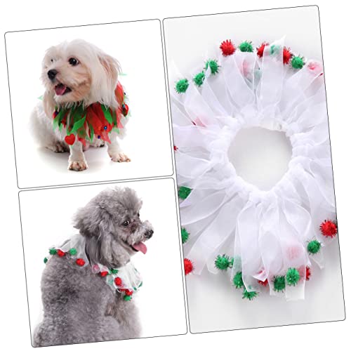 COLLBATH 2 STK Weihnachtsschal Für Haustiere Spitzenband Kragen Schneeflocke Hundehalsband Weihnachtshaustierbandhalsband Weihnachtshalsbänder Für Hündinnen Welpenhalsband Polyester von COLLBATH