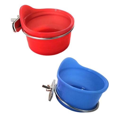 COLLBATH 2 Sätze Papagei Vogel Edelstahl Food Cup Robuste Vogel Käfig Zubehör Food Box von COLLBATH