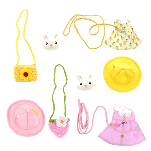 COLLBATH 2 Sets Pet Rabbit Kleidung Und Geschirr Schöne Hut Und Tasche Mit Kaninchen Dekoration von COLLBATH