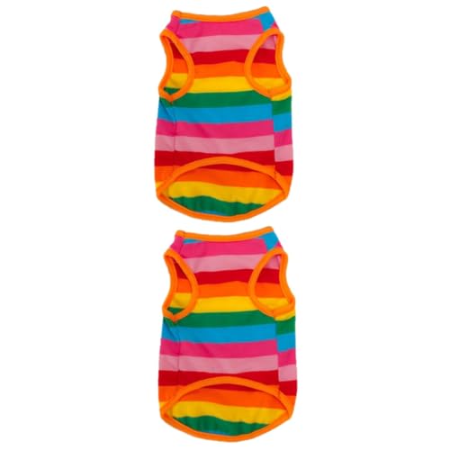 COLLBATH 2 Stück Hundetuch Regenbogen Tanktop Für Hunde Haustier Shirts Welpen Kleiderhemden Für Hunde Hundewesten Hunde Haustier Kleidung Haustier + Kleidung Hundekleid von COLLBATH