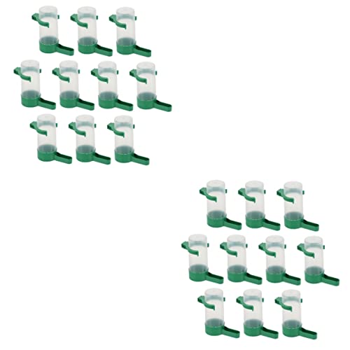 COLLBATH 20 STK Vogeltränke Papagei Trinkflasche Abrevoir Poule Vertreiber Papageienfutterhäuschen Papageientränke Vogelwasserflasche Für Käfig Papagei Wasserflasche Fink Plastik Green von COLLBATH