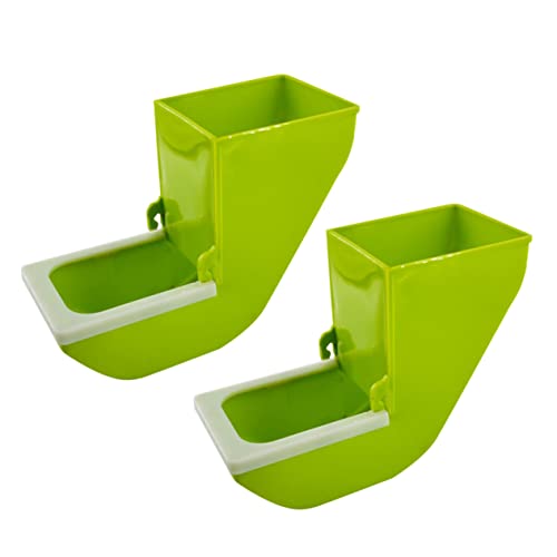 COLLBATH 2PCS Papagei Fütterung Schüssel Vogel Käfig Feeder für Vögel Einfach Installieren Grün Material von COLLBATH