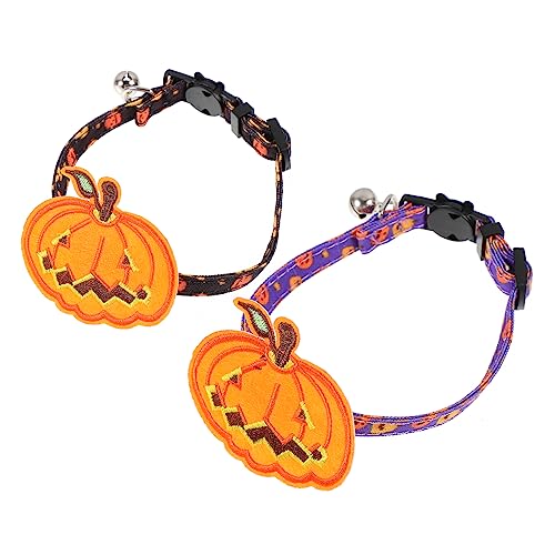 COLLBATH 2St Halsband Halloween Theme Halloween Decorations Safe pet Collar Pet Collar for Cats Halloween-Haustierschal Katzenfliege für Hunde Haustier-Halskette Polyester von COLLBATH