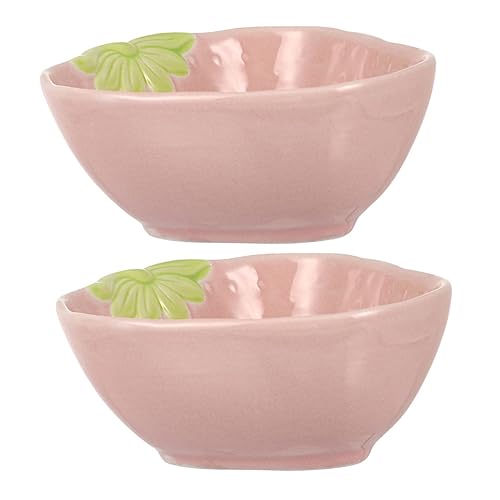 COLLBATH 2St Hamster-Futterteller Tank Haushalt Speiseteller Essen Nüsse Heu tierfutterbehälter pet Bowl Haustier Nudelholz Lebensmittel Kätzchen Schüssel Futternapf für Ratten Keramik Rosa von COLLBATH