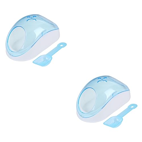 COLLBATH 2St Hamster-Sandbadehaus Badezubehör Badschale für Hamster kleines Versteck Toilettenteile Rattenbad Chinchilla Sandbad Hamster sandbad Hamstersandbad Sandbad mit Schaufel Sky-Blue von COLLBATH