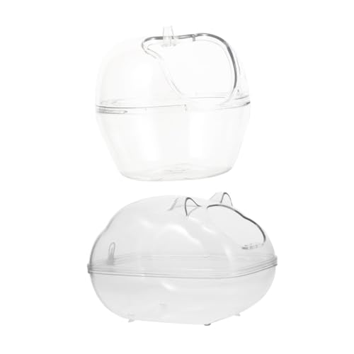 COLLBATH 2St Hamsterbad Hamster klo Hamster sandbad Hamster zubehör Badehaus für Hamster Sandbad für Hamster Wannen kleine Haustiertoiletten Badezimmer für Haustiere Plastik Transparent von COLLBATH