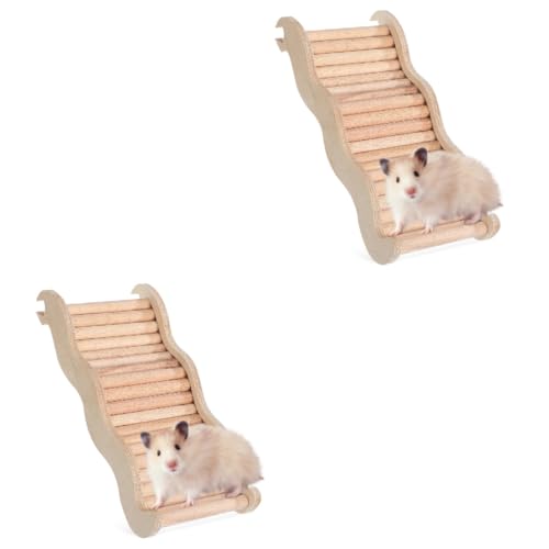 COLLBATH 2St Hamstertreppe Hamster brücke hamsterzubehör Kleintier Käfig Zubehör Kletter Spielzeug Klettergerüst für Hamster Hamster-Kletterleiter Chinchilla-Spielzeug Birkenbrett von COLLBATH