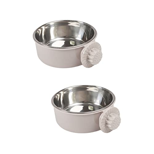 COLLBATH 2St Haustiernapf Futternäpfe für kleine Hunde Futter- und Wassernäpfe für Hundehütten Schüssel Vogelkäfig pet Supplies Dog Food Bowl Futterautomat für Haustiere Hundefutter Grey von COLLBATH