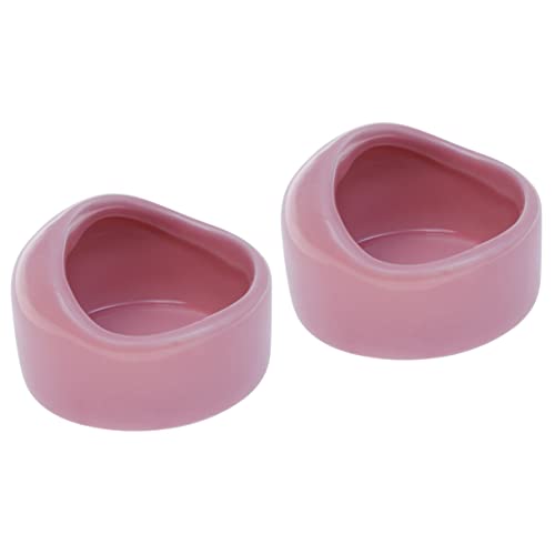 COLLBATH 2St Haustiernapf Futterspender Zubehör für kleine Nagetiere Guinea-Futternapf Hamster Keramikschale Nagetier Futter Schale Anti-Kipp-Schüssel für Hamster kleine Keramikschale Rosa von COLLBATH