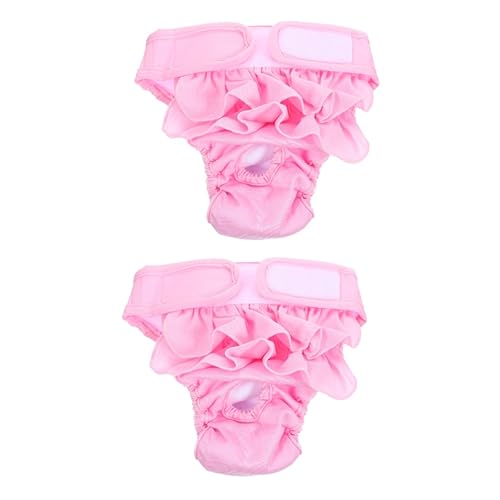 COLLBATH 2St Hündin physiologische Hose Hündchen Windeln weiblich Hundewindeln Stoffhund Hunde Unterhose Hunde windel Haustier Hund Zeitraum Höschen dekorative Welpenwindel Baumwolle Rosa von COLLBATH