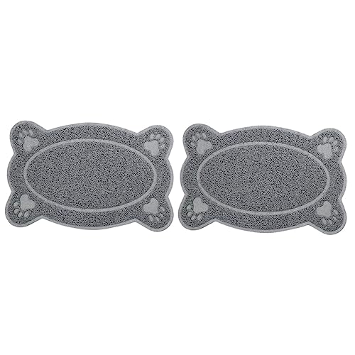 COLLBATH 2St Tischset zum Füttern von Hunden hundefutternapf Matte Klauenschleifmatte Katzentoilette wasserdichter Teppich Wurf Haustier verschleißfeste Tierfuttermatte Grey von COLLBATH