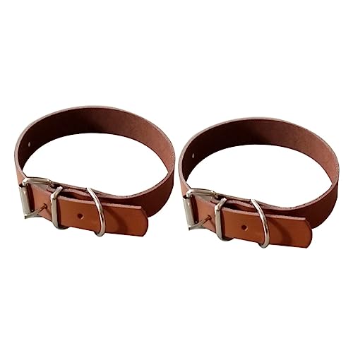 COLLBATH 2St aus Rindsleder Welpe Haustierprodukte Hunde hundekragen für Hunde hundehalsbänder Halsband Hunde Dog Collars Haustier Hundehalsband Brown von COLLBATH