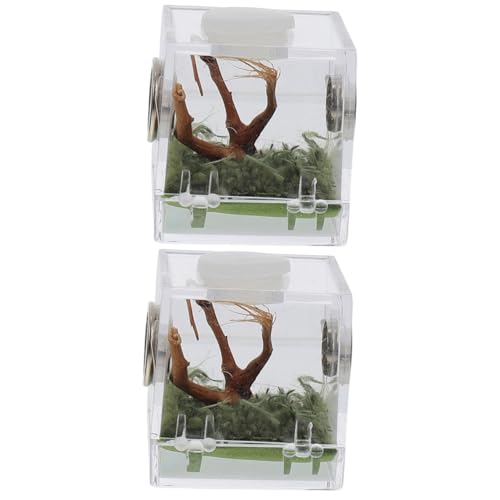 COLLBATH 2er-Box Springspinnen-zuchtbox Lebensraum Fall Kleines Terrarium Schlangenhäute Für Königspythons Reptil Zuchtfall Für Haustierspinnen Fütterung Fall Futterkasten Für Spinnen Acryl von COLLBATH