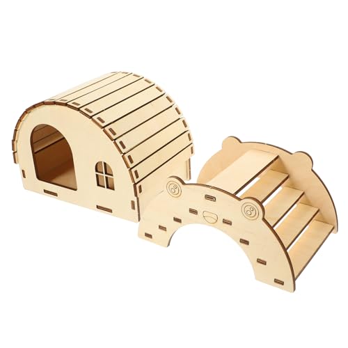 COLLBATH 2 Stücke Holz Hamster Hideout Brücke Chinchilla Nest Spielzeug Sicheres Spielzeug für Haustiere von COLLBATH