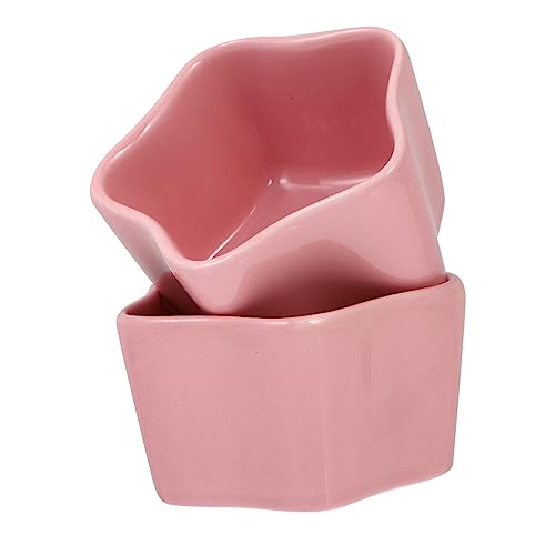 COLLBATH 2st Hamsterschale Aus Keramik Nahrungsaufnahmebecken Fressnäpfe Für Nagetiere Wassernapf Für Kaninchen Kleiner Nagetiernapf Futternapf Für Igel Futternapf Für Haustiere Essen Rosa von COLLBATH