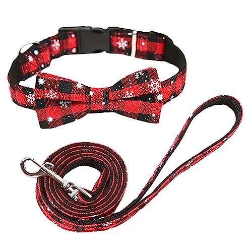 COLLBATH 2st Haustier-weihnachtsset Verstellbarer Gürtel Weihnachten Haustierhalsband Weihnachtskatzenhalsband Welpenhalsband Hund Halskette Haustierzubehör Rot Krawatte von COLLBATH