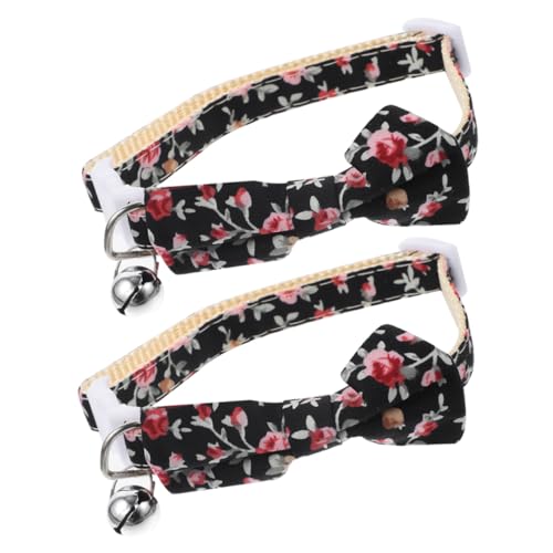 COLLBATH 2st Katzenhalsband Welpenhalsband Tragbares Hundehalsband Glockenkragen Mit Fliege Schönes Kätzchenhalsband Katzenhalsbänder Kätzchen-Kragen X3 Polyester-Nylon Krawatte Geschenk von COLLBATH