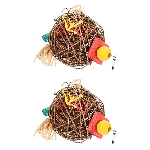 COLLBATH 2st Papagei Papageienspielzeug Papagei Leckereien Papageienkäfig Vogel Papageien Hirse Vogelkäfige Für Papageien Spieß Papageien Colorful Sepak Takraw von COLLBATH