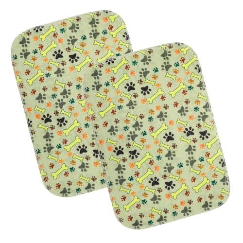 COLLBATH 2st Pet Pinkelmatte Pee Pads Waschbar Waschbare PIPI-Pads Welpenbedarf Hundetopf Gras Hundeunterlagen Waschbare Welpen-PIPI-Pads DIY Liefert Waschbare Pee-pad Light Green Polyester von COLLBATH